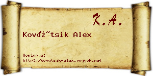 Kovátsik Alex névjegykártya